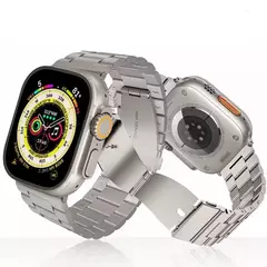 Imagem do Pulseira de Aço Inoxidável para Relógio Apple, Pulseira High-End, Ultra 2, 49mm, 9, 8, 7, 45mm, 41mm, iWatch 6, 5, 4, 3, SE, 44 milímetros, 42 milímetros, 40 milímetros
