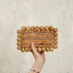 Saco de embreagem de vime natural para mulheres, bolsa de vime de praia, bolsa estilista, festa de casamento luxuosa, verão, 2024