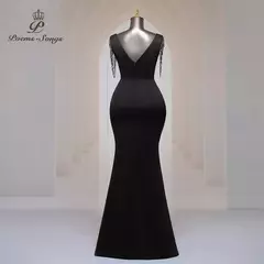 Vestido sexy de fenda lateral para mulheres, Vestido longo de baile, Ombro macio de cetim, Vestidos de noite, Vestido Maxi