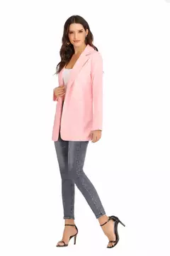 Terno casual slim fit feminino com pescoço polo, casaco temperado, moda europeia e americana, casaco de lã primavera e outono, 2024