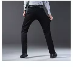 Wthinlee-Calça Jeans Stretch Casual Masculina, Calças Jeans Trabalho, Roupa de Marca Masculina Clássica, Azul, Preta, Nova, Moda - loja online