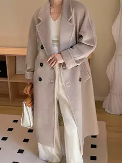 Casaco de Cashmere Camel Classic, casaco de lã de comprimento médio, novo, 101801, outono e inverno - comprar online