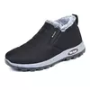 Botas casuais masculinas com escorregar, tênis de pele confortável, sapatos antiderrapantes, botas de neve quentes, inverno, 2024
