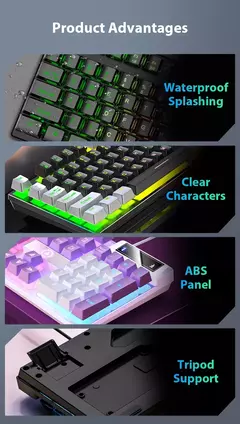 K500 teclado para jogos com fio sensação mecânica laptop desktops pc computador acessórios de escritório 104 teclas teclados com luz de fundo rgb - Wolf Magazine