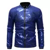 Brilhante Sequins Sparkle Bomber Jacket Homens 2023 Mais Novo Ouro Glitter Listrado Zipper Mens Jaquetas E Casacos Festa Dance Show Roupas