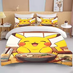 Pokémon Pikachu Bulbasaur Conjunto de cama macio impresso, Capa de edredão, 1 Capa de edredão, 2 Fronhas, Adultos e Crianças, Luxo - Wolf Magazine