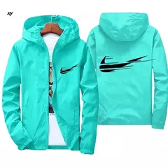 Jaqueta impermeável com capuz masculino, blusão, outwear masculino, streetwear casual, roupas da moda, primavera, outono, 2024