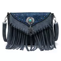 Imagem do Celela design original bolsa de ombro para as mulheres couro do plutônio luxo embreagem designer bolsas ocidental bolsa franja saco do mensageiro