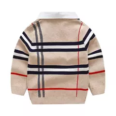 Suéter de malha de manga comprida infantil, pulôver bebê menino, camisa infantil, quente, roupas da moda, outono, inverno - loja online