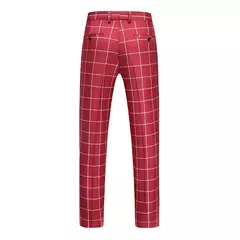 Calça de terno xadrez masculina, calça social, vestido de noiva, preto, azul, bordô, moda na internet