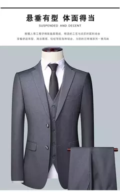 Alta qualidade (blazer + colete + calças) homens simples negócios elegante moda entrevista de trabalho cavalheiro terno fino 3 peças terno - loja online