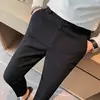 Calça waffle stretch masculina, calça reta justa, terno de festa social, roupa formal, alta qualidade, nova moda, 2022