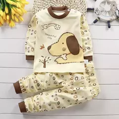 Imagem do Conjunto pijama de algodão infantil, roupas íntimas de primavera e outono, bebês meninos e meninas Catoon