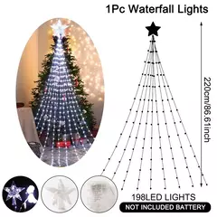 LED Star Waterfall Lights para o Natal, luzes de corda, enfeites de árvores, decorações, ano novo, 2025, 2024 na internet