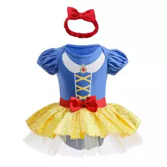 Imagem do Baby Romper TUTU Vestido Com Headband Infantil Baby Princess Girl Roupas Tamanho 3-18M Cute Design Baby Dress Party Trajes