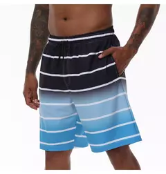 Calção de banho masculino, calção de natação, secagem rápida, calção de praia com bolsos com zíper, forro de malha - loja online