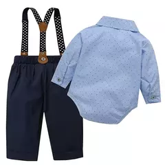Conjuntos formais de roupas de casamento para bebê, bodysuit Suspender Suit Traje de festa de aniversário infantil, Toddler Kid, 3, 6, 12, 18, 24M - loja online