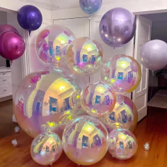 5/2/1 pçs iridescente 4d balões de folha redonda gigante holográfica 4d balões de hélio ar globos sereia aniversário decoração de casamento - comprar online