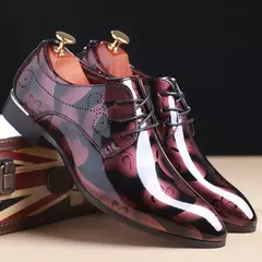 Sapato Oxford com estampa floral retrô masculino, sapatilha com cordões, alta qualidade, luxo, negócio, festa, casamento, moda - loja online