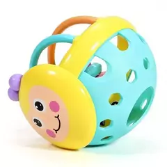 Imagem do Plástico sino chocalho boneca para o bebê, brinquedo bendy, desenvolver a inteligência, 0-12 meses, 1pc, 10cm