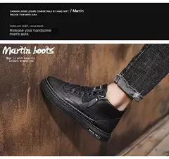 Imagem do Botas masculinas de inverno sapatos de couro de alta qualidade moda sapatos de algodão moda botas de tornozelo negócios casuais sapatos ao ar livre tênis masculinos novo