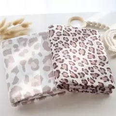 Portátil de bambu algodão Swaddle cobertor define para recém-nascidos, berço cobertor, macio, leopardo impressão, viagens, bebês - loja online