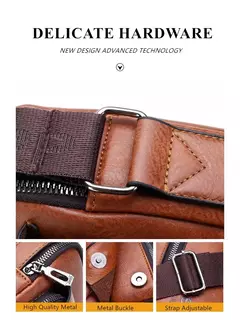 Imagem do JEEP BULUO-Sacos Mensageiro Crossbody de Couro para Homens, Bolsa Casual Business, Brand Shoulder Bag, Nova Qualidade
