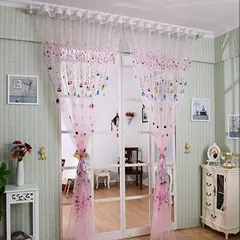 Tule Floral em Cortinas Puras, Tratamento Janela, Painel Persianas, Sala de estar, Quarto, Cozinha, Sombra, Roxo, Peônia - comprar online