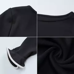 Imagem do Talenza-Mini vestido de babado preto de cintura alta para mulheres, pulôver sexy slim, manga longa, saia curta, outono, vestido de festa bodycon