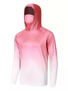 Camisa de pesca com capuz respirável masculina, top absorvente de umidade com polaina de pescoço UV e máscara facial integrada para atividades ao ar livre - comprar online