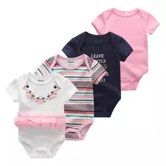 Macacão de algodão estampado para recém-nascidos, macacão manga curta, roupas de bebê menino e menina, 0-12m, 4 peças, verão - comprar online