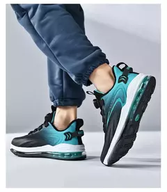 Tênis de corrida acolchoados para homens, tênis antiderrapantes, botões rotatórios, adequados para exterior, casual, conforto, alta qualidade, venda quente - Wolf Magazine