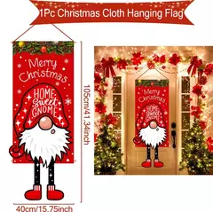 Decoração de Natal Bandeira Bandeira Pendurada Porta, Enfeites, Presentes de Natal, Decoração de Ano Novo, 2025, 2025 - loja online