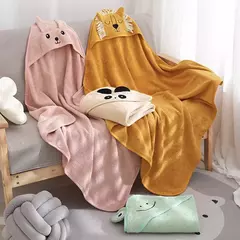 Toalha de banho de algodão infantil Robe de bebê Hoodies de desenhos animados Manto para meninos e meninas Cobertor de banho absorvente Cobertor de banho infantil