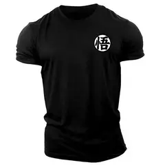 Camiseta masculina Goku estampada de manga curta, moletom com gola O, roupas femininas, camiseta casual, streetwear, treino, verão