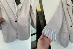 Blazer xadrez de manga comprida feminino, casacos casuais para senhoras, ternos de negócios, jaqueta de escritório, nova moda, primavera, 2023 - loja online