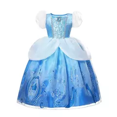 Crianças cosplay traje menina verão pageant lantejoulas fantasia crianças cinderela carnaval roupas princesa vestido de aniversário 3-10 ano - comprar online