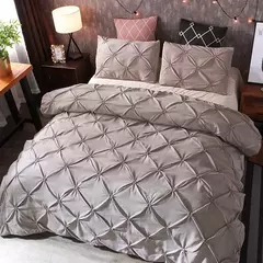 Pinch plissado conjuntos de cama de poliéster, Black Duvet Cover Set, Bedclothes King Size, Luxo Home and Hotel Use, sem enchimento, sem folha, 2 pcs, 3pcs - comprar online