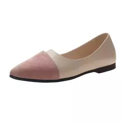 Sapatos rasos de dedo apontado respiráveis para mulheres, sapatos sólidos de retalhos, sapatilhas casuais, mocassins de conforto diários com todos os jogos