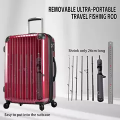 Fishingfans vara de pesca de carbono, fundição giratória, 7-8 seções, portátil, viagem, luz l, potência 26cm, comprimento fechado, varas de pesca na internet