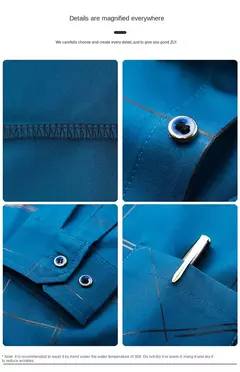 MaleArgyle-Camisas masculinas de vestido, alta qualidade, manga comprida, slim, camisa casual, gola virada para baixo, listras, single-breasted, novo na internet