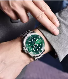 LIGE-Relógio Masculino Impermeável Esporte, Relógio Quartzo, Relógio de Data, 30ATM, Top Brand, Moda Luxo, Mergulhador - comprar online