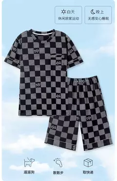 Verão Mens Plus Size Lounge Wear Moda Pijama De Algodão Manga Curta Pj Set Impresso Elegante Xadrez Homewear 3xl 4xl Pijamas - Wolf Magazine