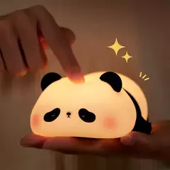 Panda led night light bonito silicone night light usb recarregável toque noite lâmpada quarto cronometragem decoração presente das crianças na internet