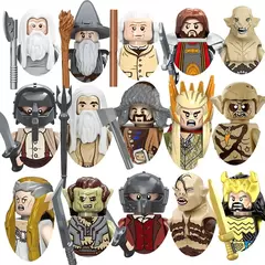 Crianças brinquedos figuras de filme medieval série goblin orcos uruk-hai sauron modelo de montagem pequenas partículas blocos de construção meninos presentes