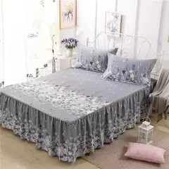 Conjunto de colcha de algodão bordado, saia de cama, fronhas, capa de folha, rei, rainha, duplo, 1.5 m, 1.8 m, 2m, 3pcs - Wolf Magazine