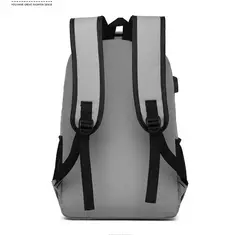 Mochila de carregamento USB impermeável para homens, sacos traseiros do escritório do negócio, mochila para laptop casual, mochilas escolares masculinas, 15,6";;VERDADEIRO;;"CINZA