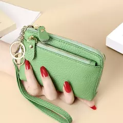 Royal Bagger-carteira curta para mulheres, couro genuíno de vaca, bolsa de embreagem fofa, porta-moedas com zíper, porta-cartão com chaveiro, na moda - Wolf Magazine