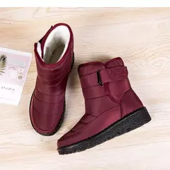 Botas de neve impermeáveis antiderrapantes para mulheres, sapatos de plataforma, tornozelo quente, sapatos acolchoados de algodão, inverno - loja online