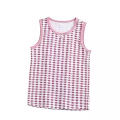 Imagem do Colete infantil de gola redonda de algodão puro, regata feminina, tops de tiras, shorts boxer de cuecas, roupa de verão, 3-8 anos